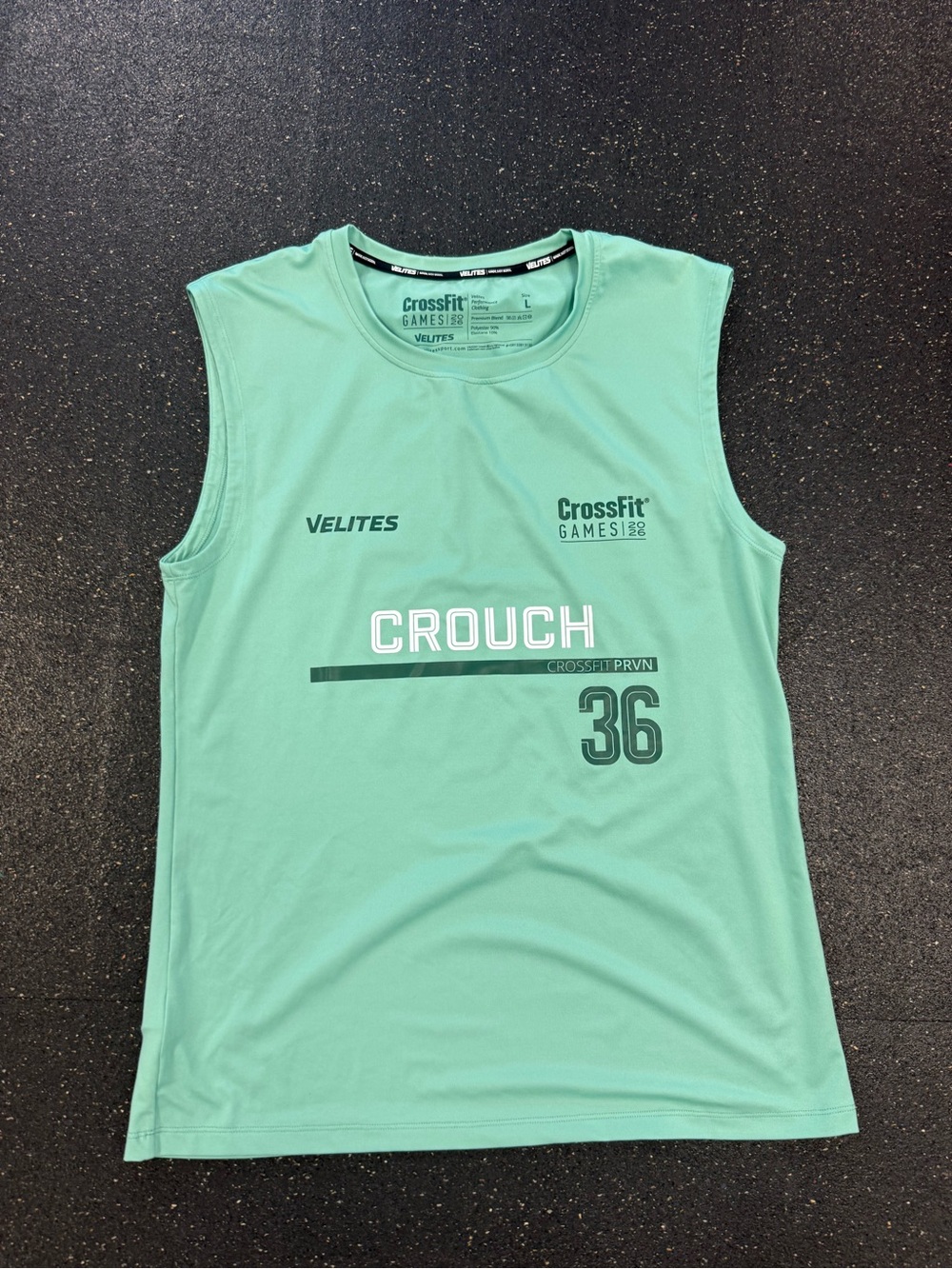Jay Crouch CrossFit Games Velites Muscle Tank Jersey L Mint